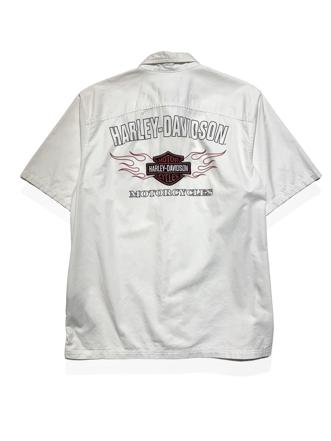 할리데이비슨 플레임 로고 화이트 반팔 셔츠 상품이미지1