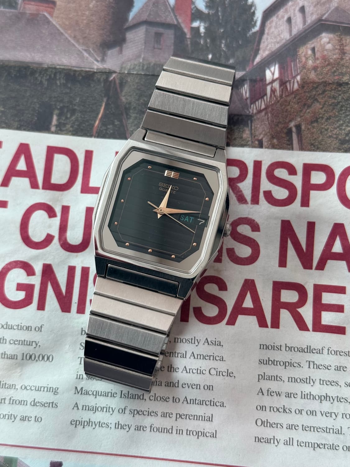 세이코 Seiko 쿼츠 다이얼 스퀘어 데이 데이트 상품이미지1