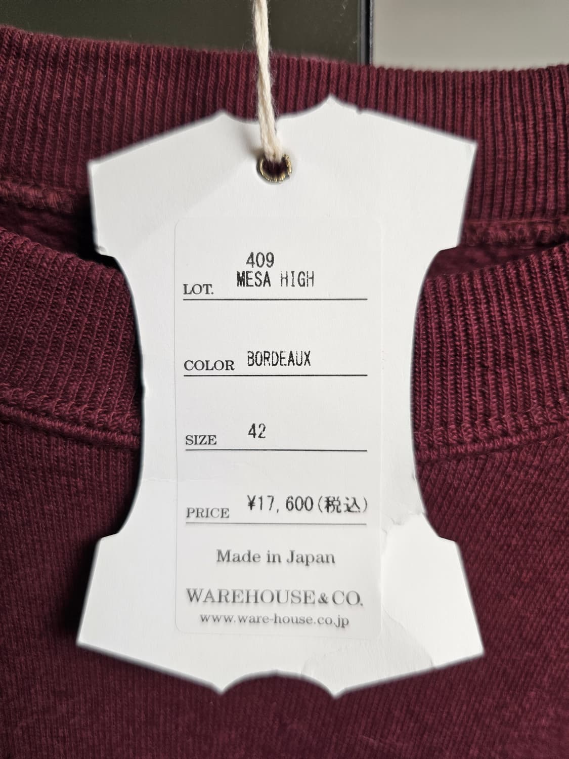 웨어하우스 lot 409 맨투맨 스웻셔츠 42사이즈 (1회착) 상품이미지3