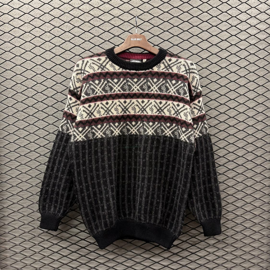 USA VINTAGE 페어아일 울니트 패턴 자수 디테일 멀티컬러 상품이미지2