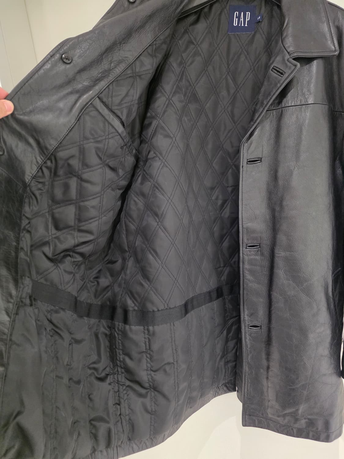 올드 갭 레더 카코트 L 상품이미지4