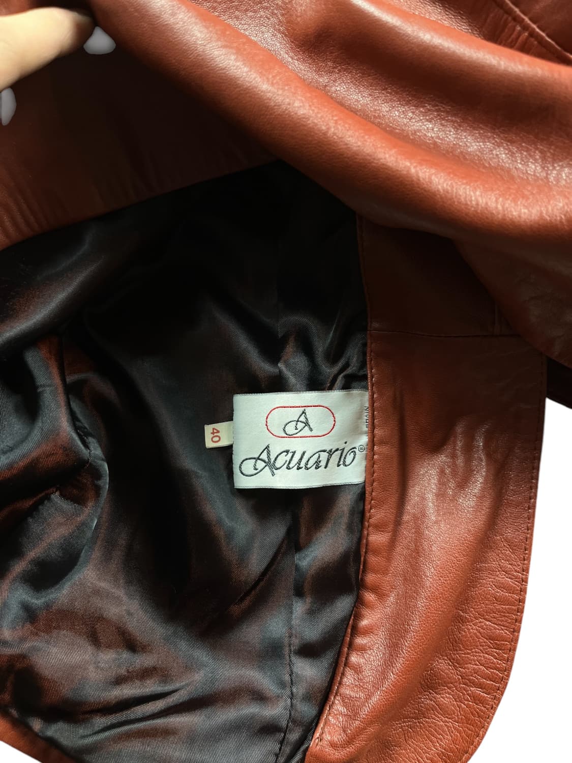 Acuario (Made in Spain) 레드 컬러 레더 블레이저 상품이미지5
