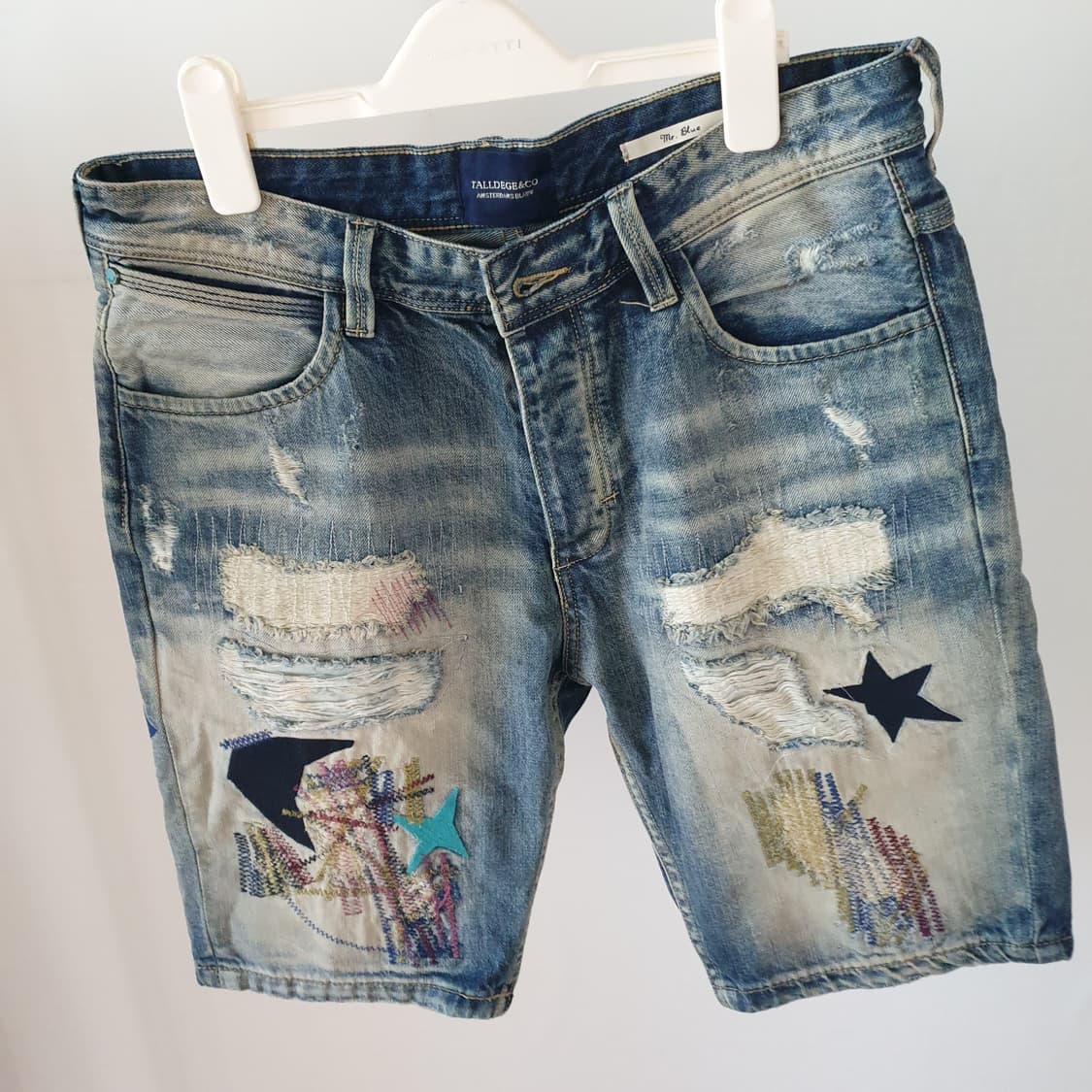 TALLDEGE 빈티지 데님 워싱 패치 반바지 32사이즈 상품이미지8