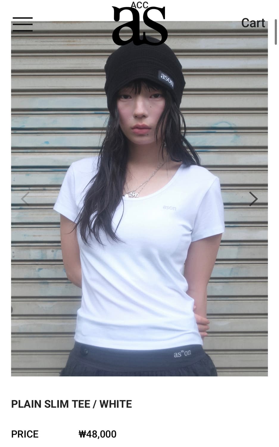 애즈온 플레인 슬림 티 화이트 PLAIN SLIM TEE WHITE 상품이미지3