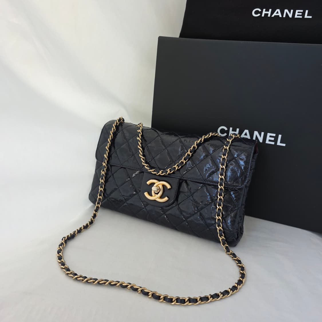 [정품 CHANEL] 샤넬 아코디언 숄더백 크로스백 네이비 상품이미지1