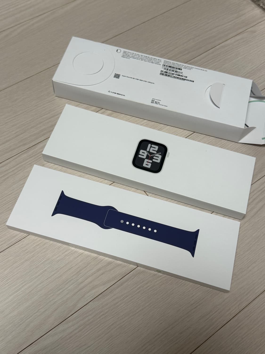 [44mm] 애플워치SE 2 셀룰러 실버 알루 미늄 데님 스포츠 밴드 상품이미지1