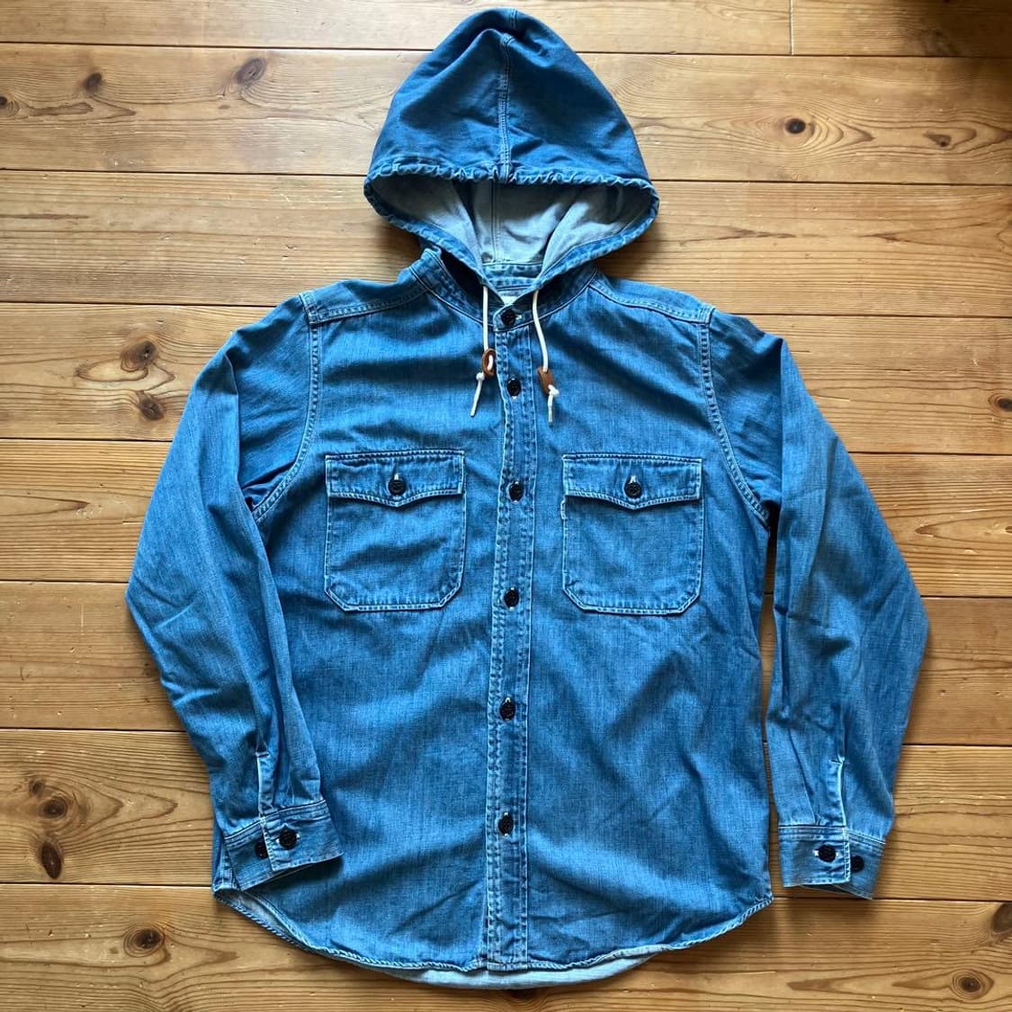 [3]오어슬로우 데님 후드 셔츠 상품이미지1