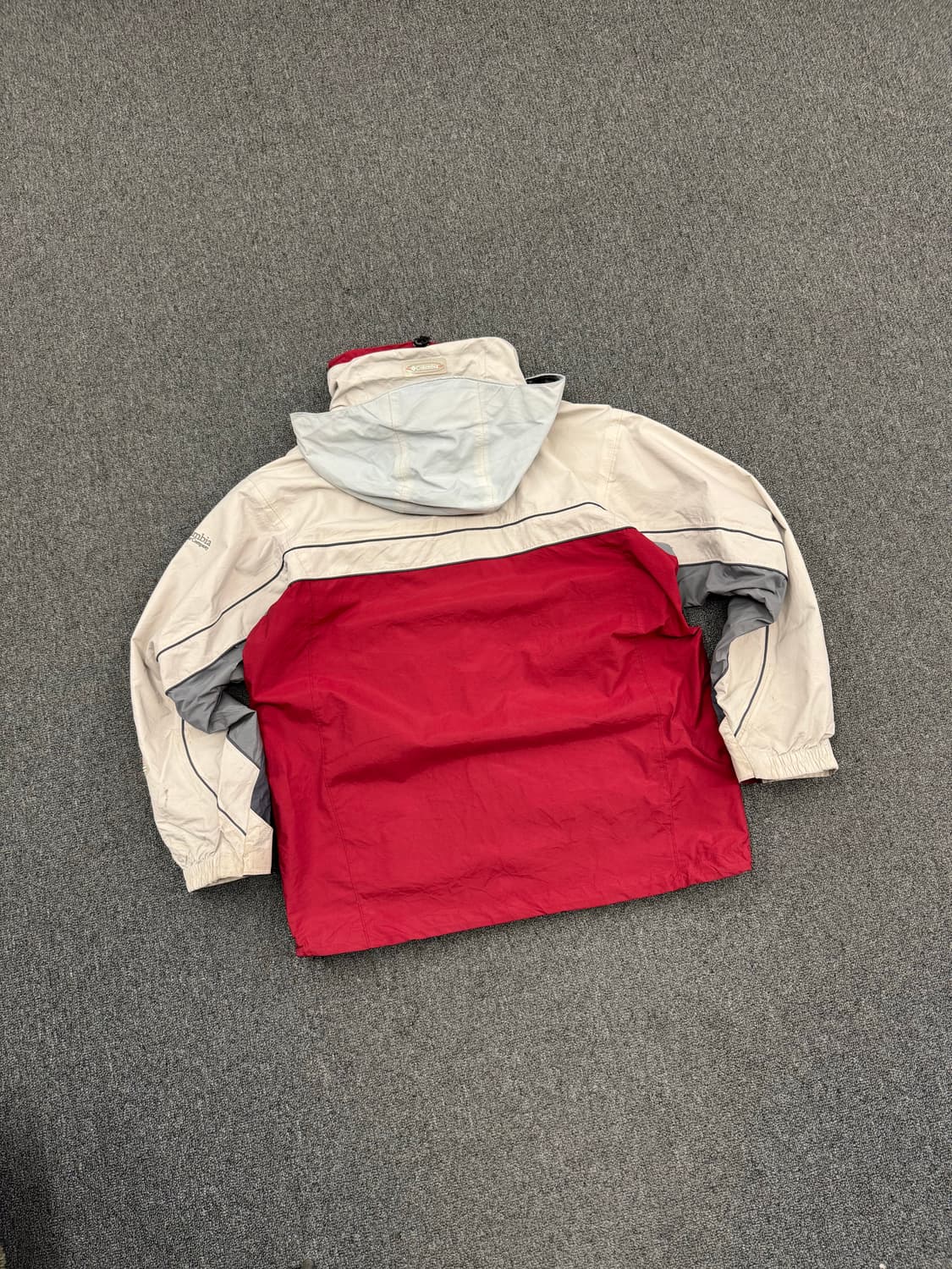 L)콜롬비아 빈티지 올드스쿨 그레이/버건디 배색 바람막이(수선) 상품이미지8