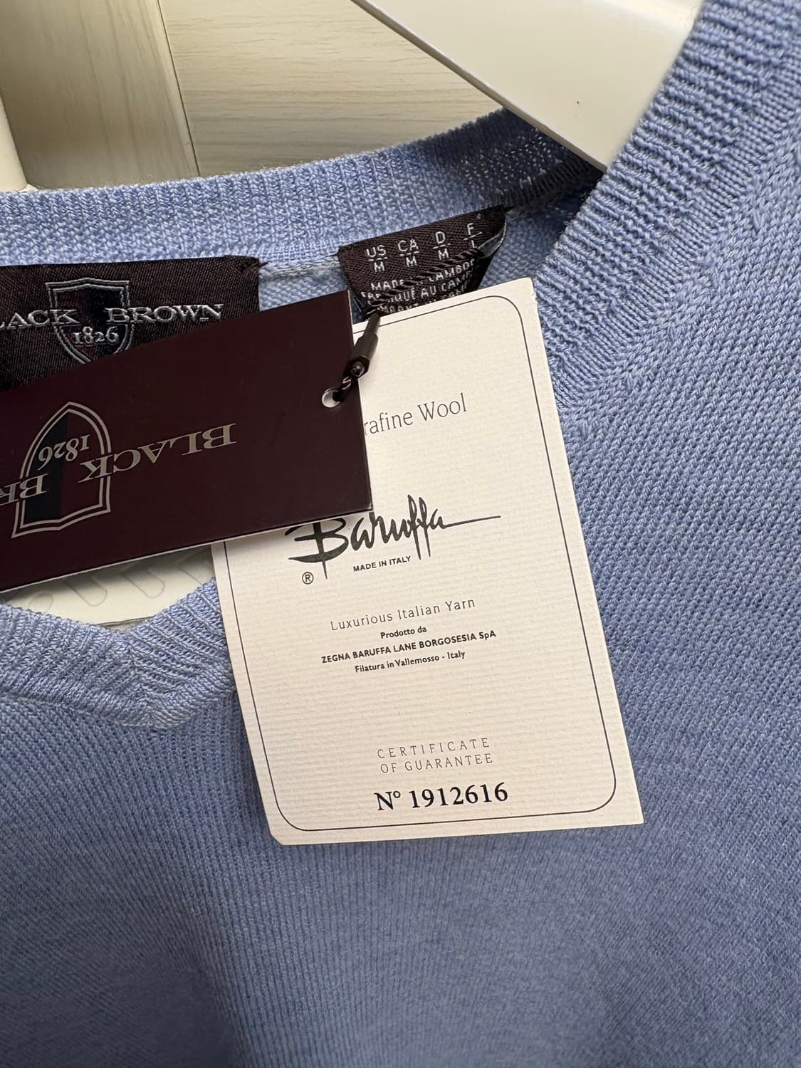 Black Brown 1826 남성 V넥 니트 M 새상품 상품이미지3