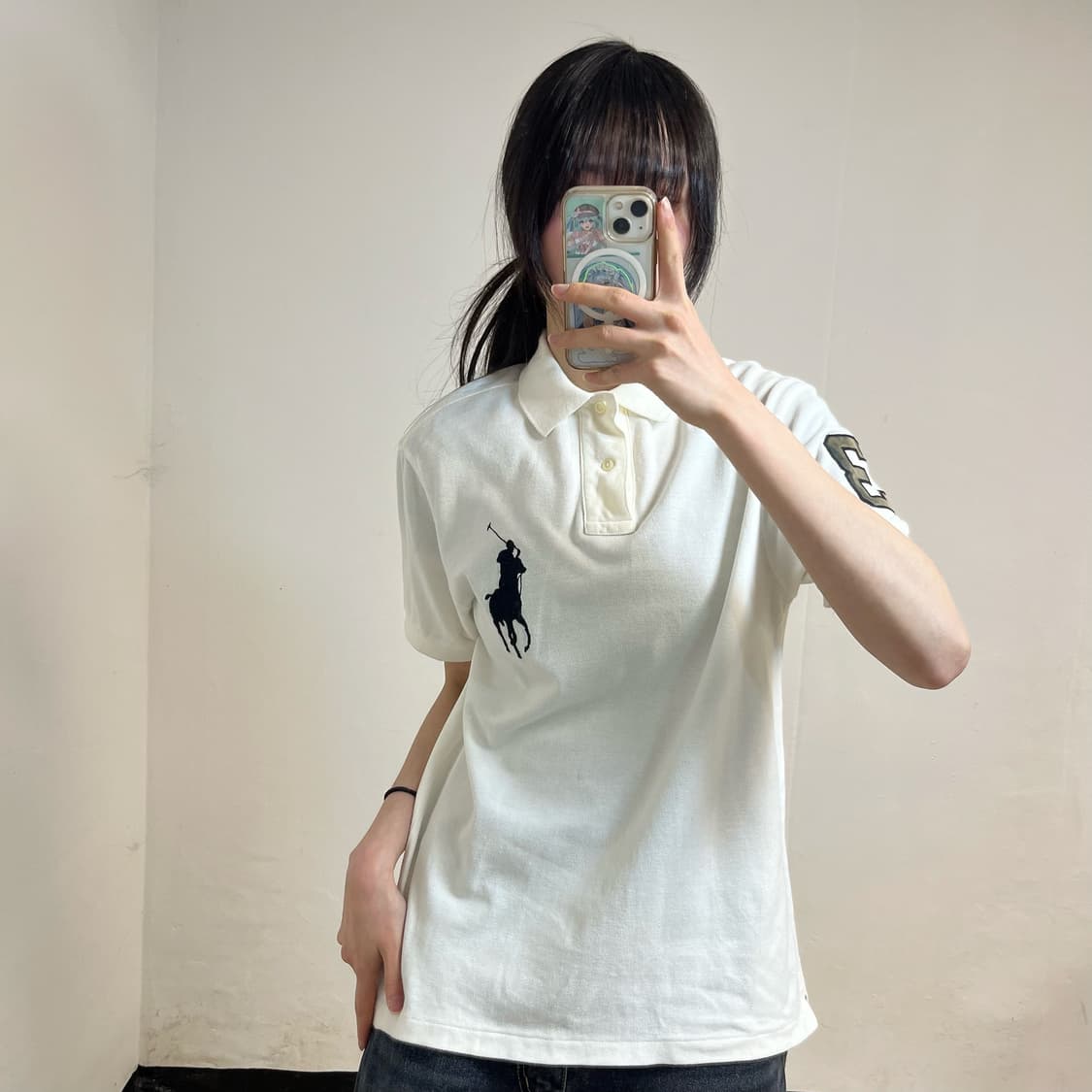 Polo white big pony collar t-shirt 상품이미지1