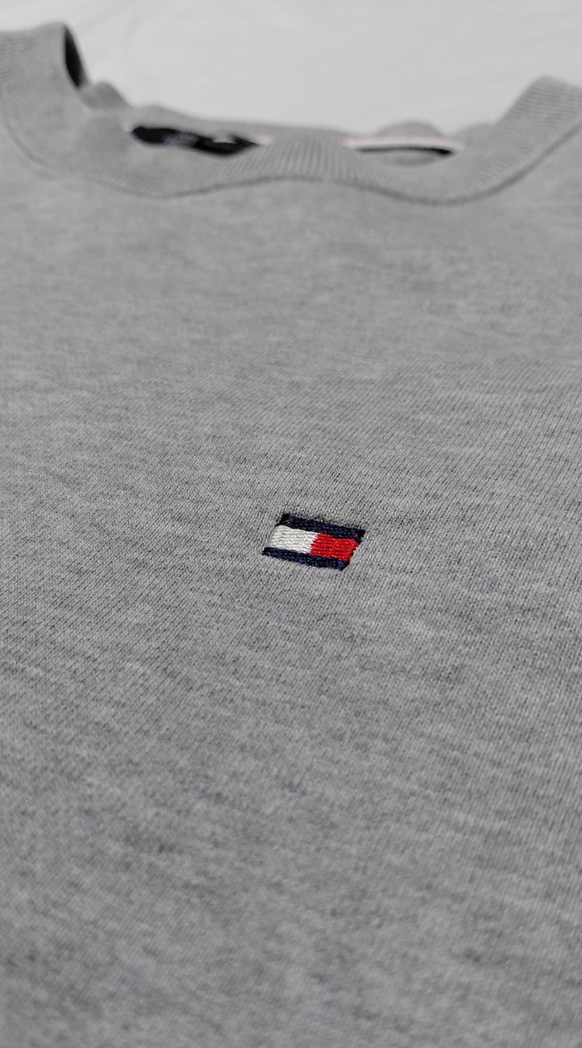 [M~L] 타미 힐피거 정품 클래식 로고 맨투맨 (그레이/기모없음) 상품이미지2