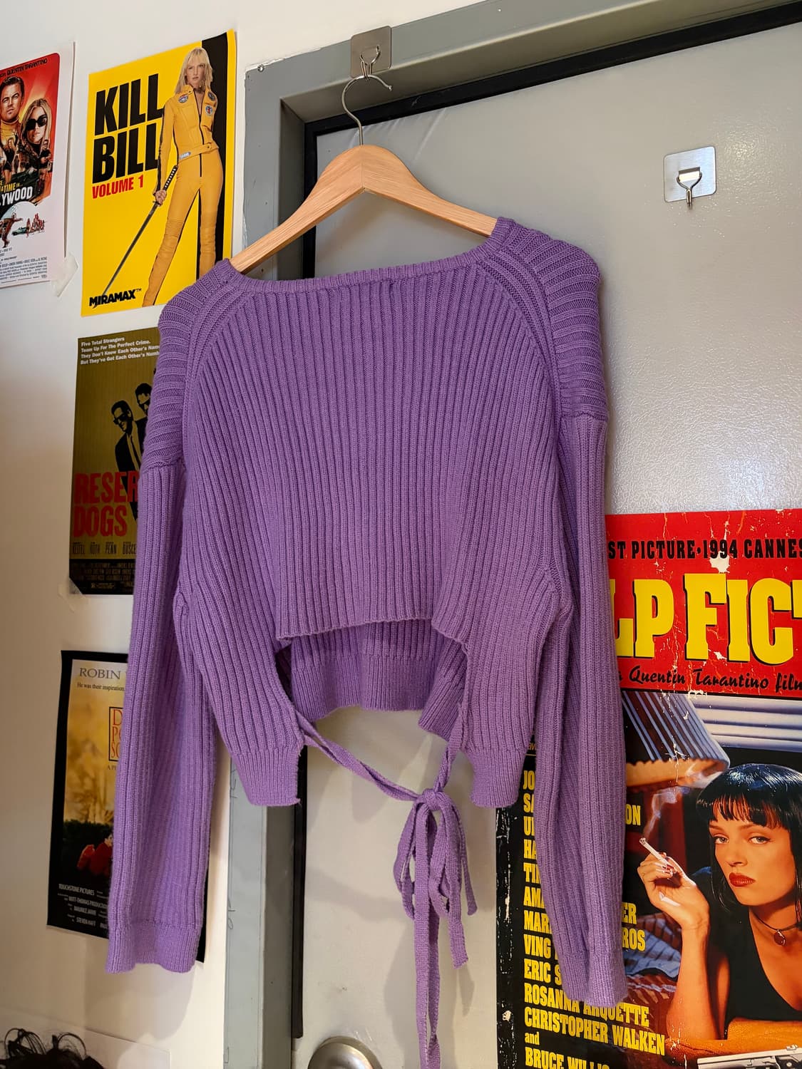 빈티지 퍼플 백 리본 니트 상품이미지4