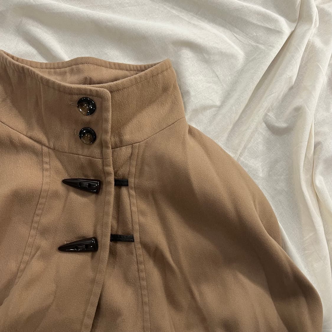 모리걸 하구미 떡볶이 코트 케이프 망토 브라운 상품이미지2