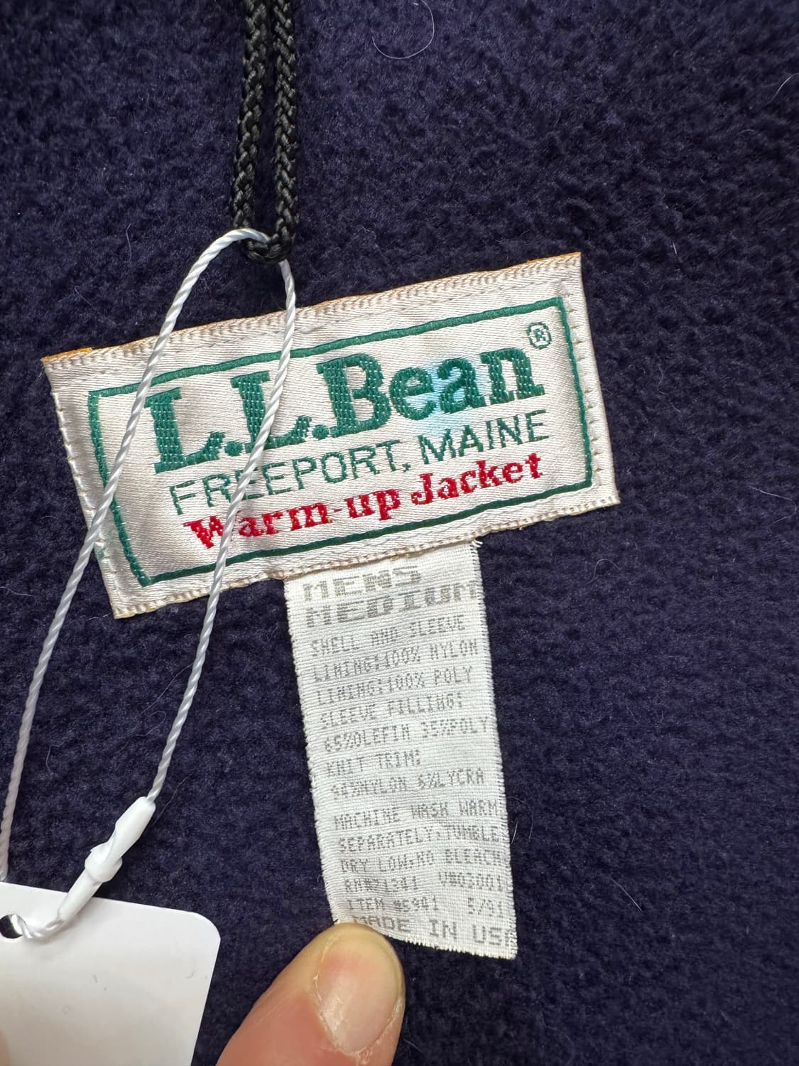 90s 엘엘빈 플리스 라이닝 웜업자켓 usa 상품이미지6