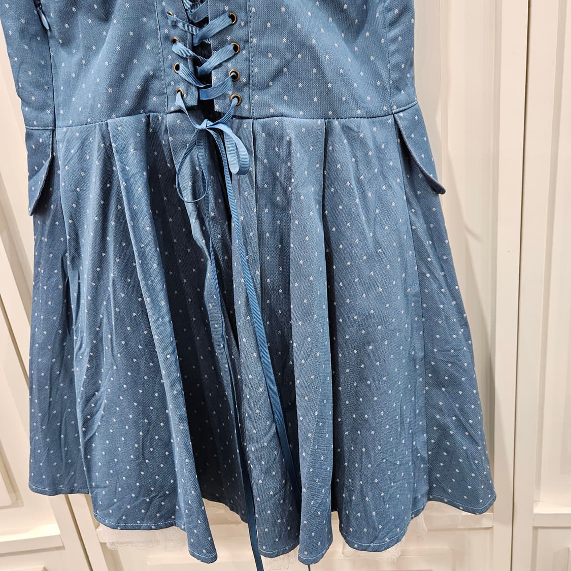 (시크릿 허니) 데님톤 도트 코르셋 원피스 상품이미지6