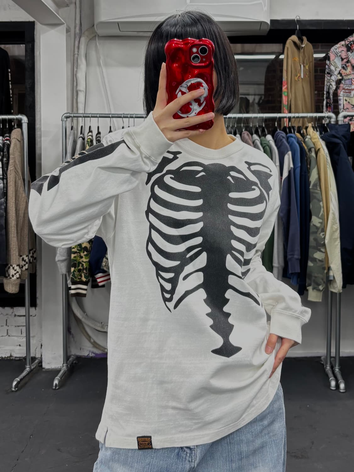 밴슨 레더 본 스켈레톤 롱 슬리브 상품이미지1