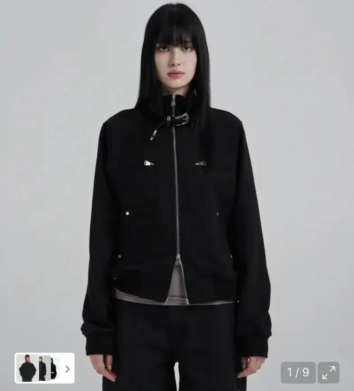 일리오 Black Highneck jersey blouson 상품이미지2