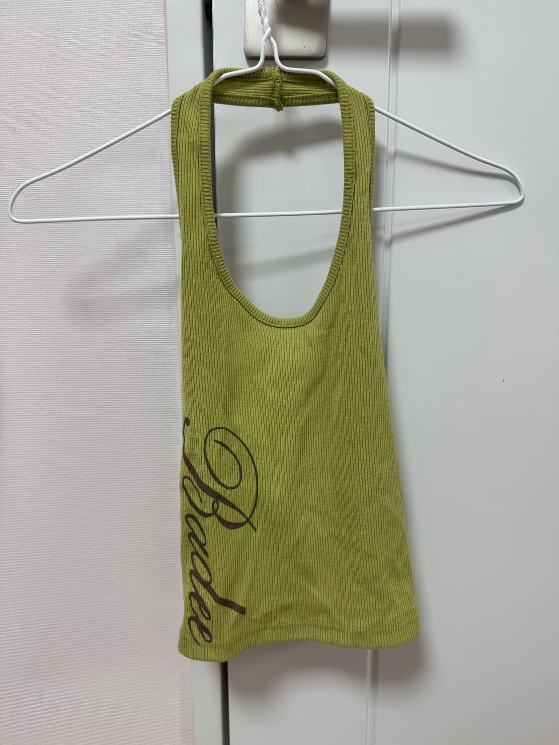 배디 Ribbed Halter Top Green 상품이미지2
