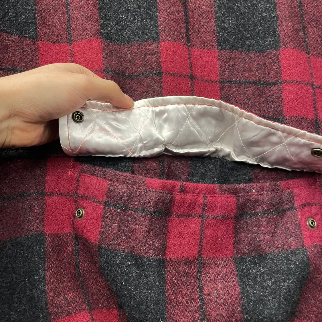 90s GRIP 스포츠 체크 레더 암 바시티 자켓 상품이미지6