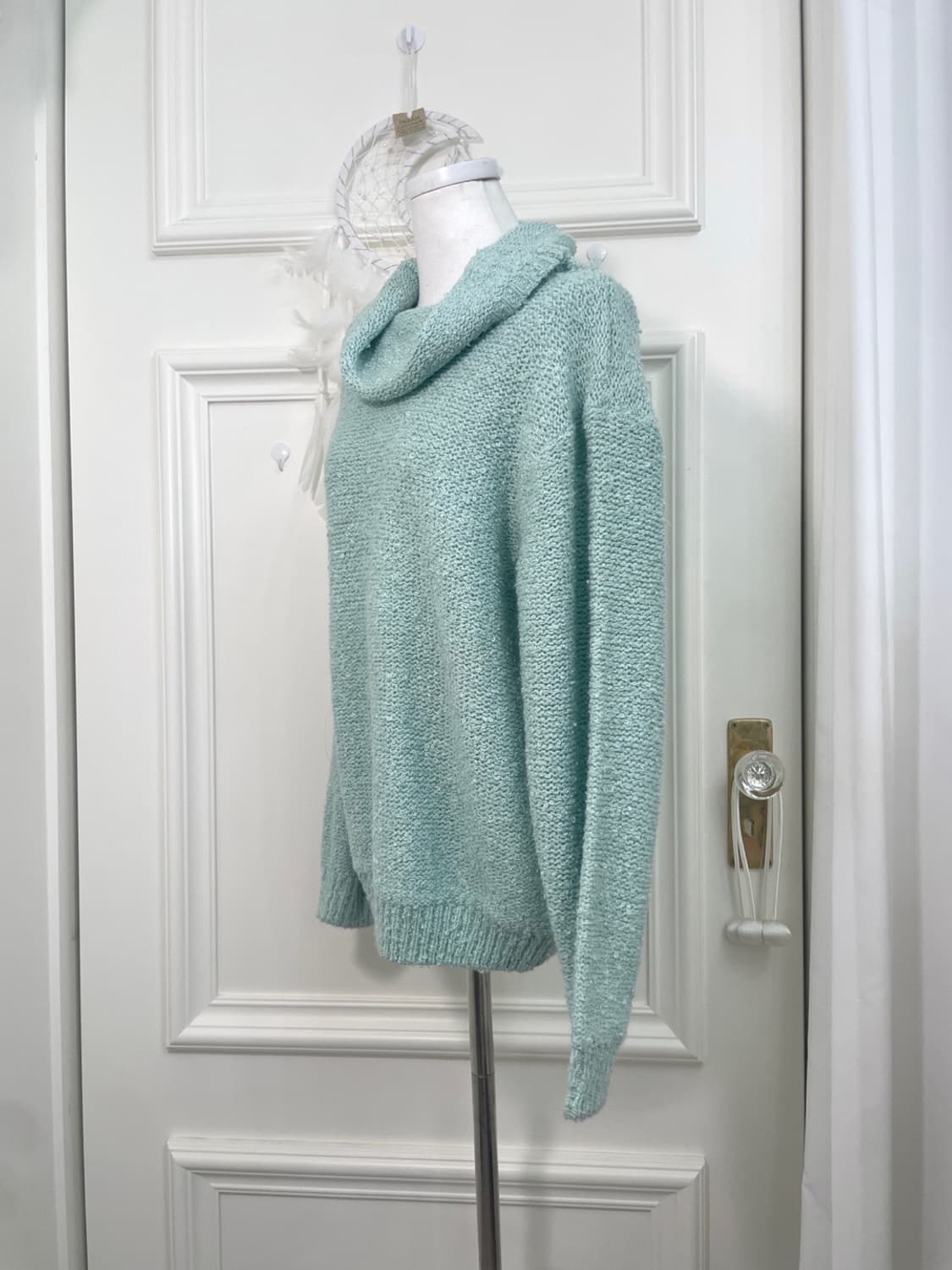 mint boucle turtle-neck wool sweater 상품이미지2