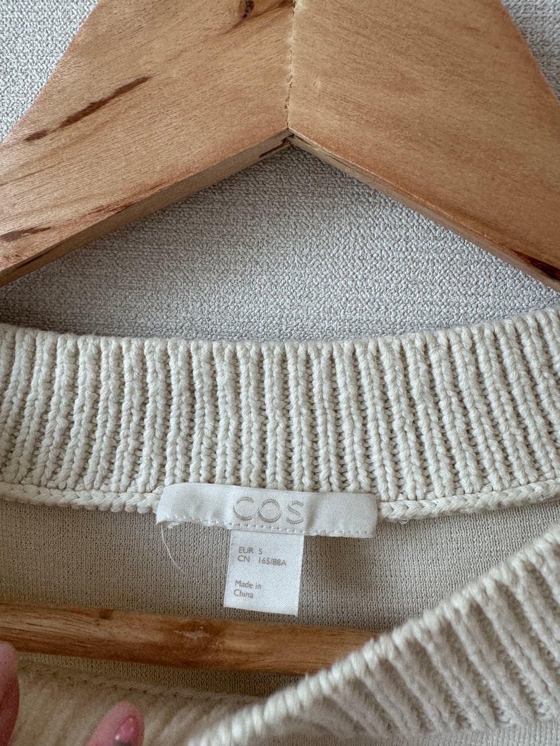 COS 코스 크림화이트 코튼 반팔 니트 EUR S size 55-66 상품이미지2