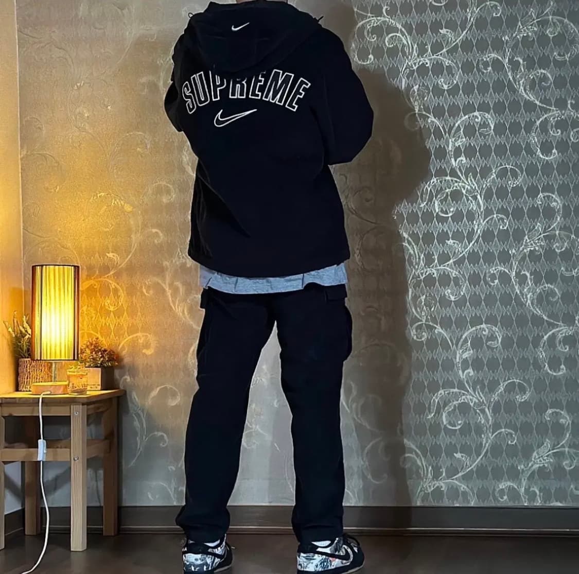 M)슈프림 x 나이키 아크 코듀로이 후드 자켓 블랙 -22ss 상품이미지4