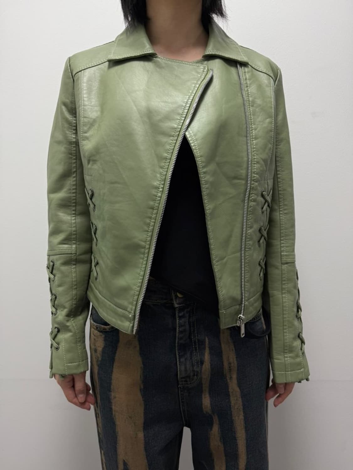 VTG LACE-UP JACKET_SAGE GREEN 상품이미지8