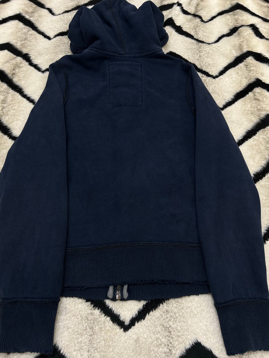 [M]아베크롬비 그런지 스펠아웃 후드집업/네이비/기모 상품이미지4