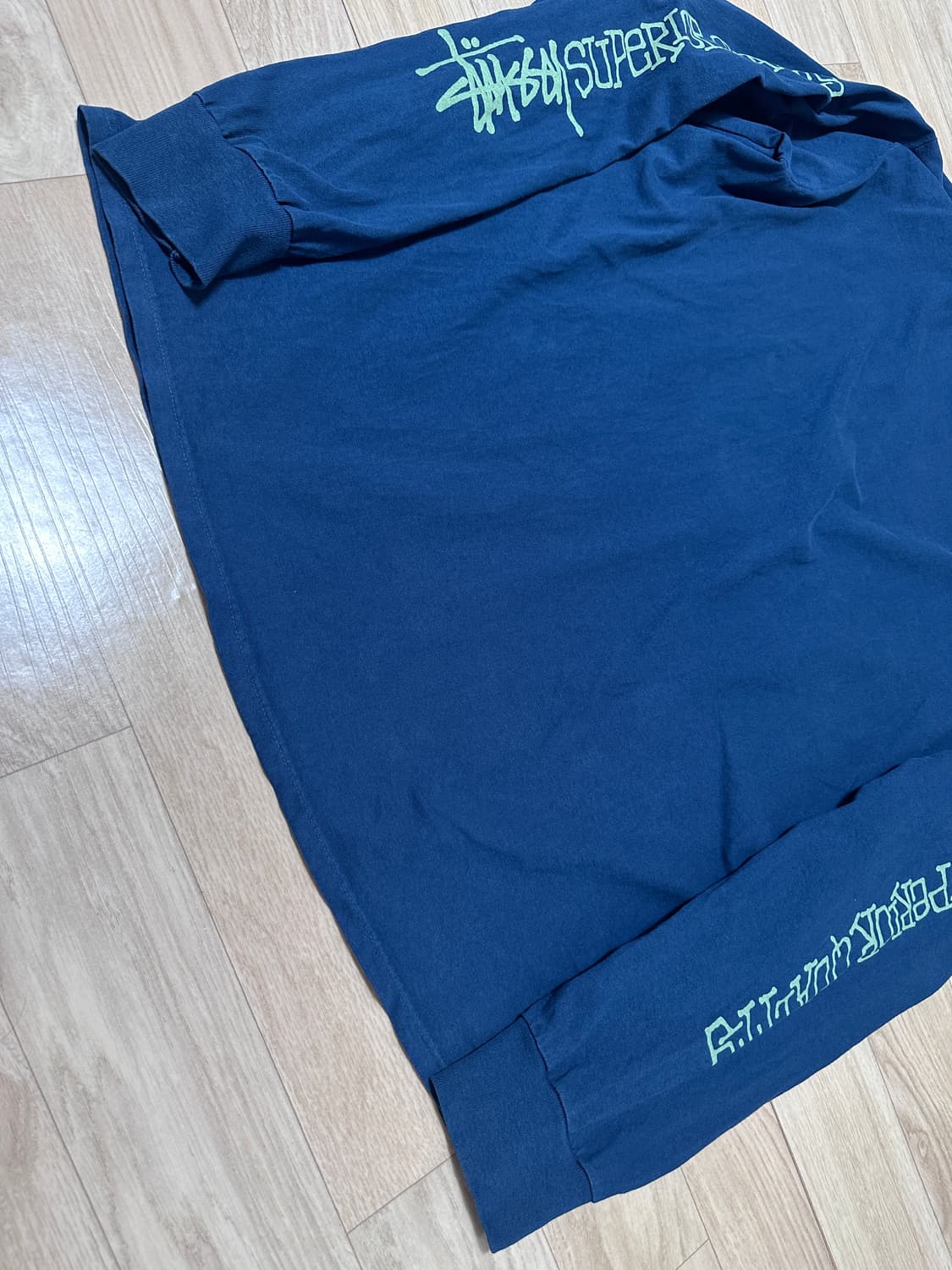 [XL] 스투시 슈페리어 퀄리티 피그먼트 다이드 롱슬리브 티셔츠 네이비 상품이미지8