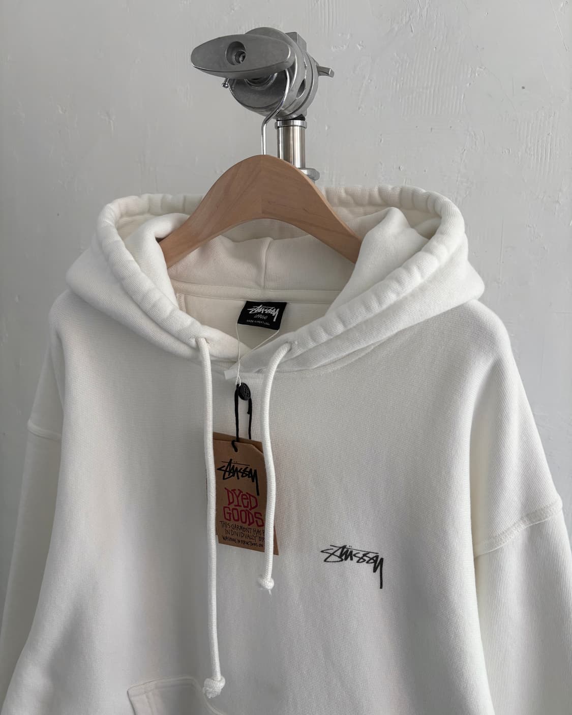 Stussy 스투시 화이트 컬러 로고 후드티 상품이미지2