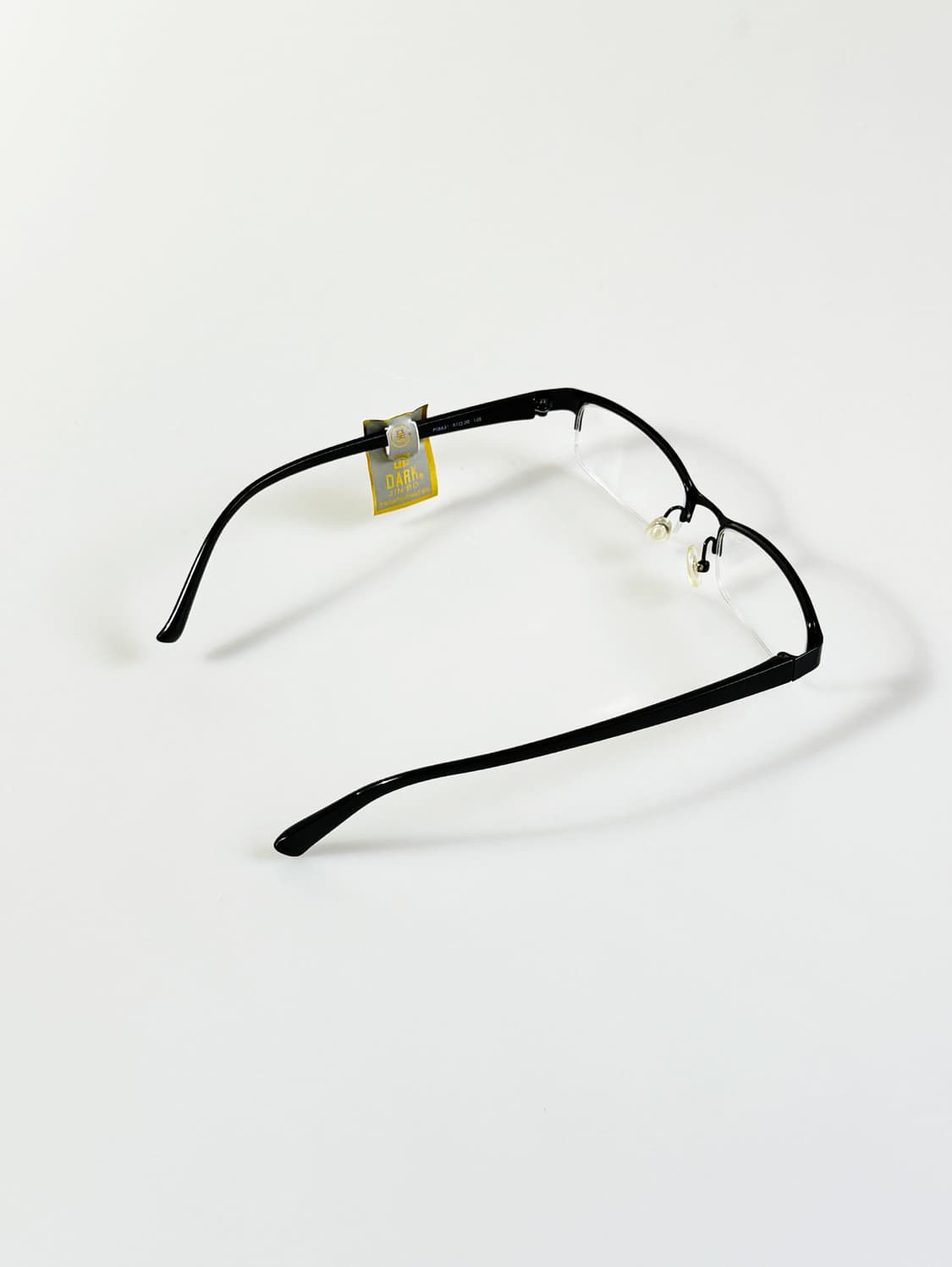 90s DARK 블랙 메탈 반무테 스퀘어 빈티지 안경 상품이미지4