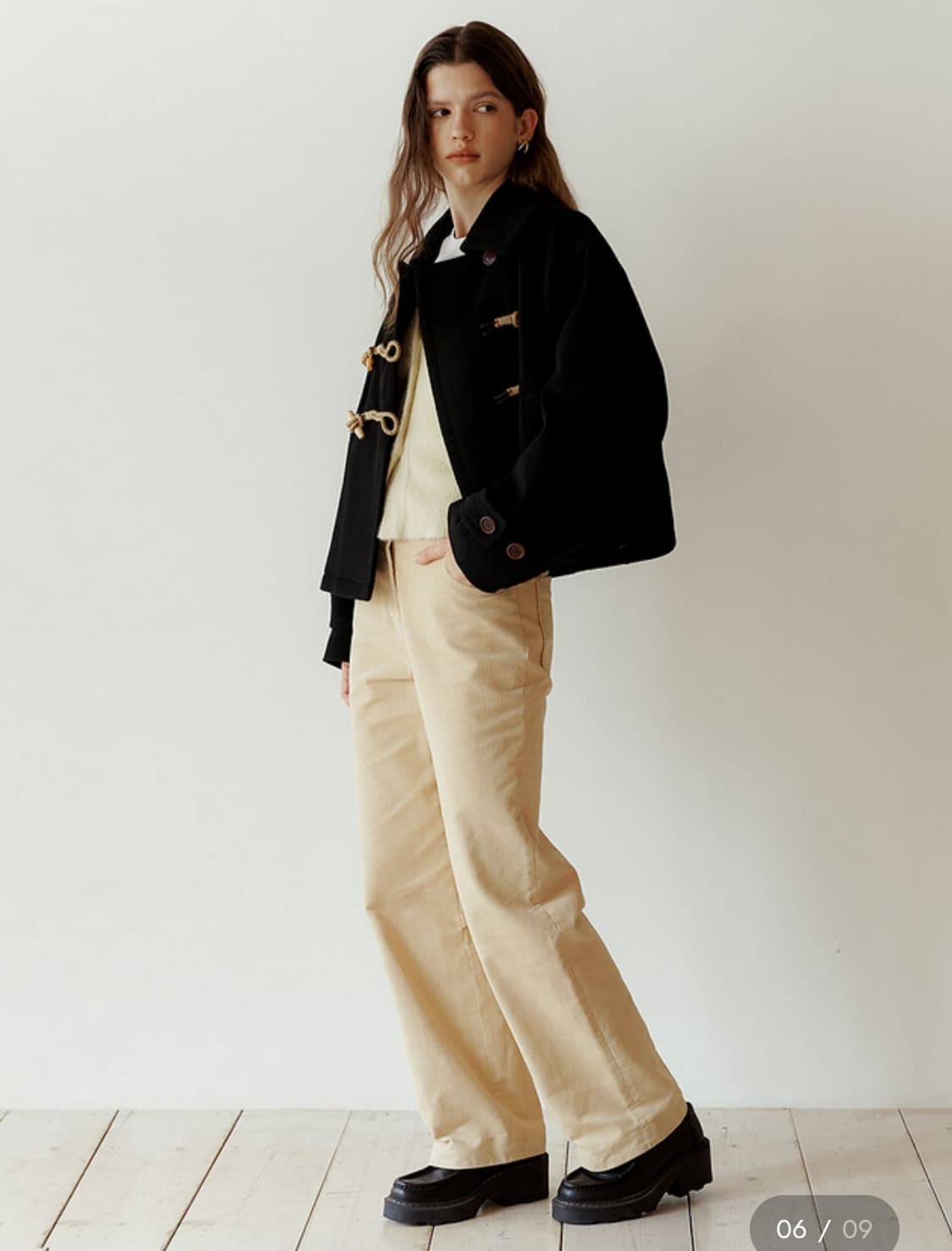 앳코너(a.t.corner)더블 토글 숏 코트 블랙 상품이미지2