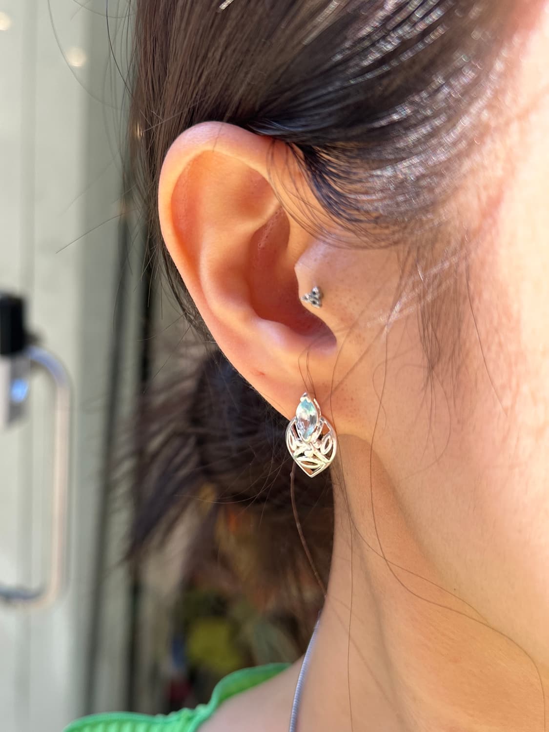 Vintage aquamarine 925silver earring 상품이미지8