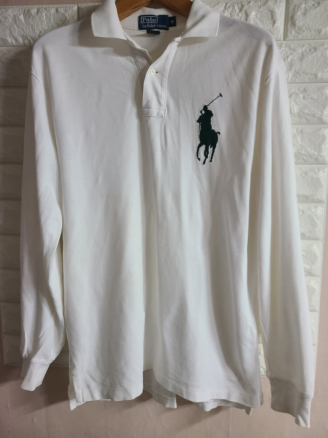 폴로 랄프로렌 화이트 긴팔 카라티(실100-105) 상품이미지1