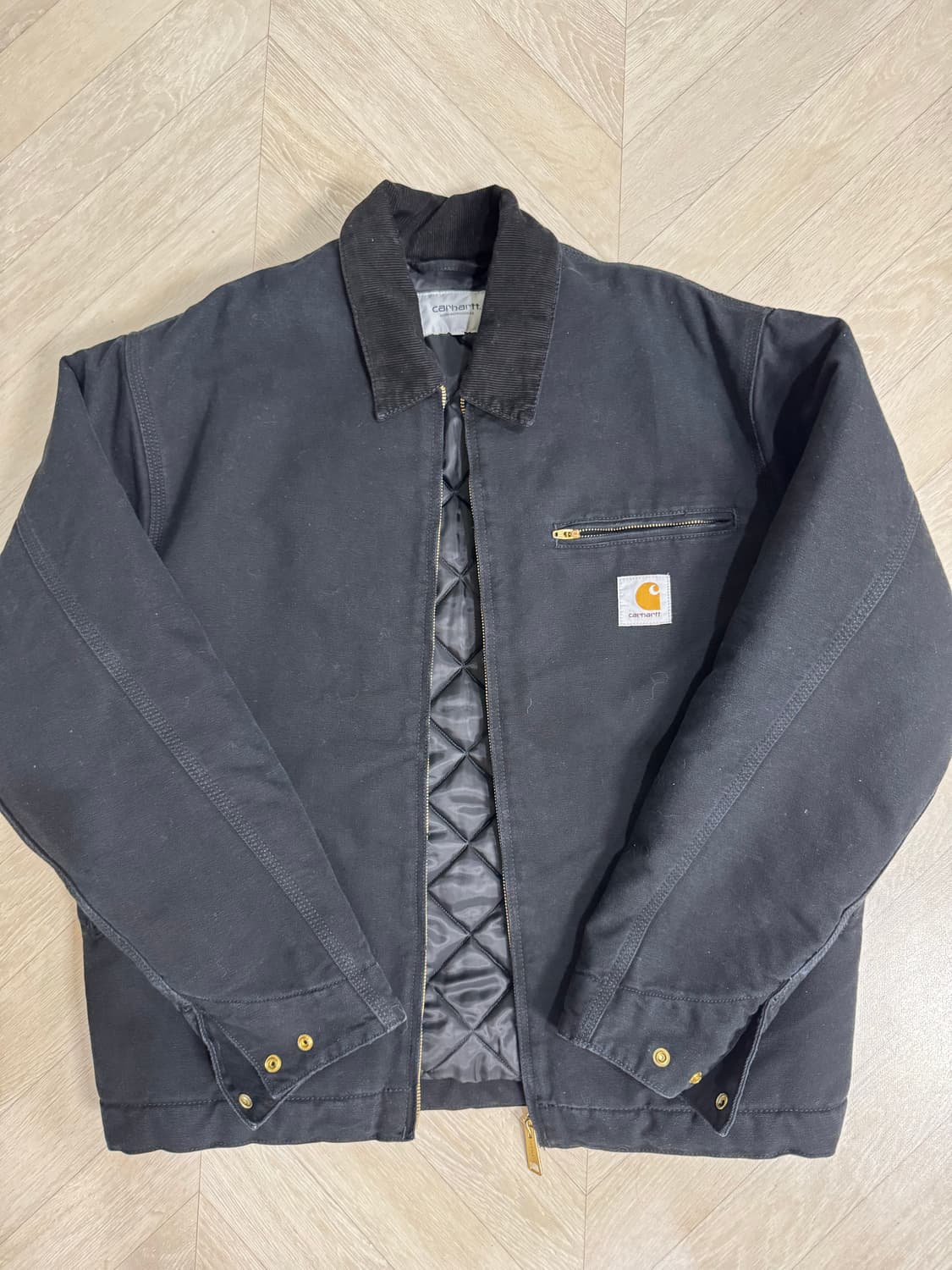 칼하트 WIP 오가닉 디어본 캔버스 OG 디트로이트 자켓 블랙 에이지드  상품이미지1