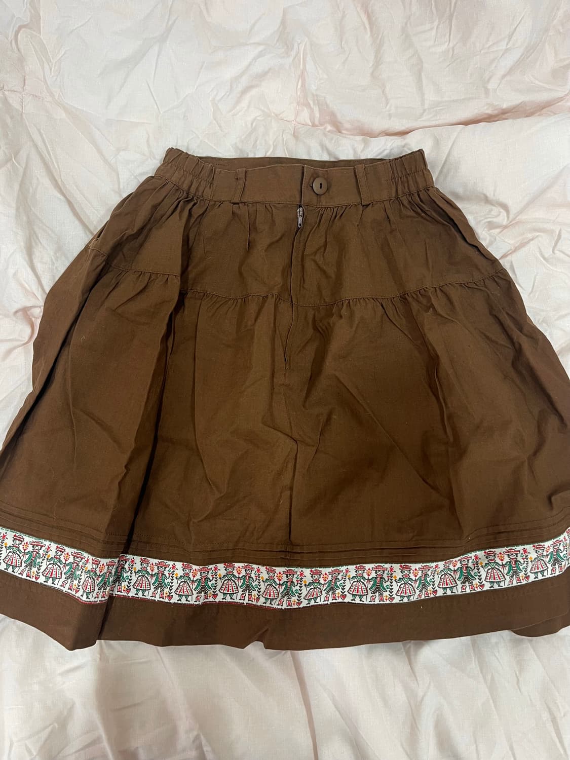 모리걸 하구미 브라운 미디스커트 상품이미지1