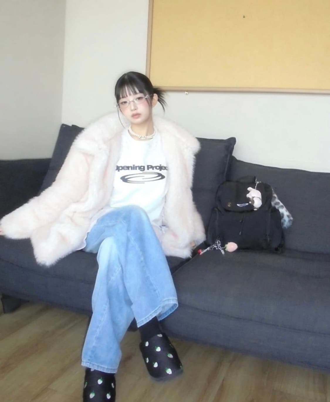 포그던 Haze Fur Jacket (pink) 퍼자켓 퍼 레이 상품이미지3