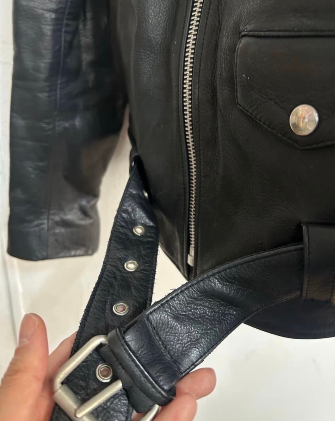 [L]sandro homme 소가죽 라이더 가죽 자켓 상품이미지4