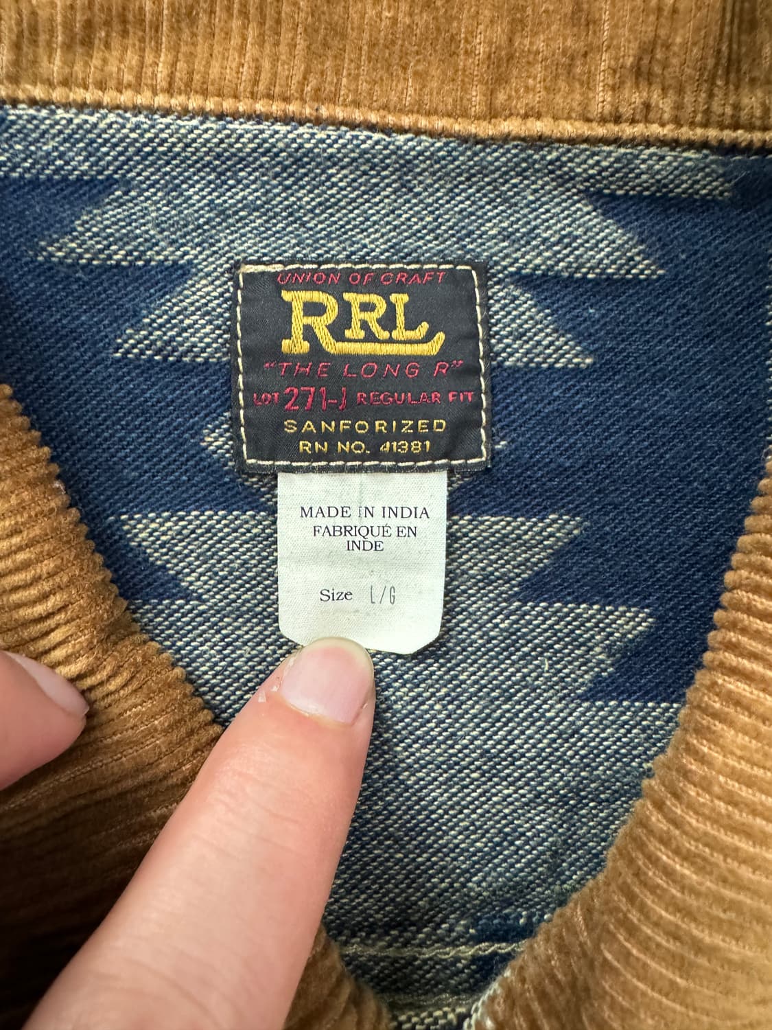 RRL 더블알엘 자카드 자켓 L 사이즈 상품이미지3