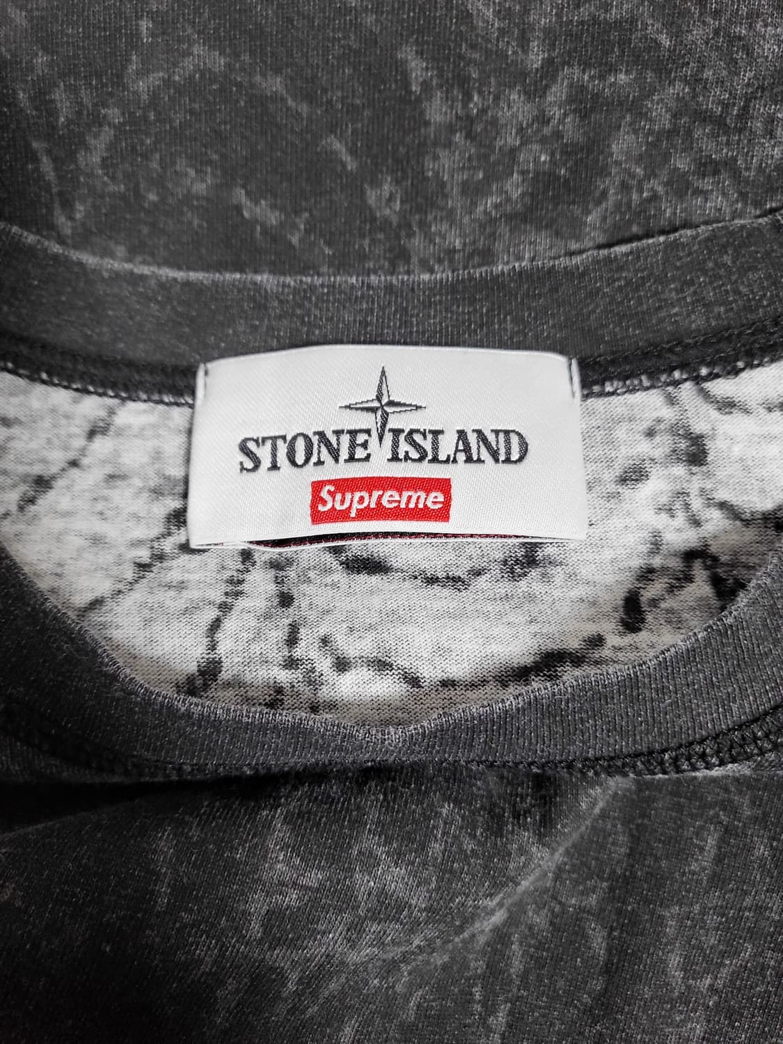 [2XL, XXL]슈프림 x 스톤 아일랜드 티셔츠 반팔 숏슬리브 탑 블랙 상품이미지5