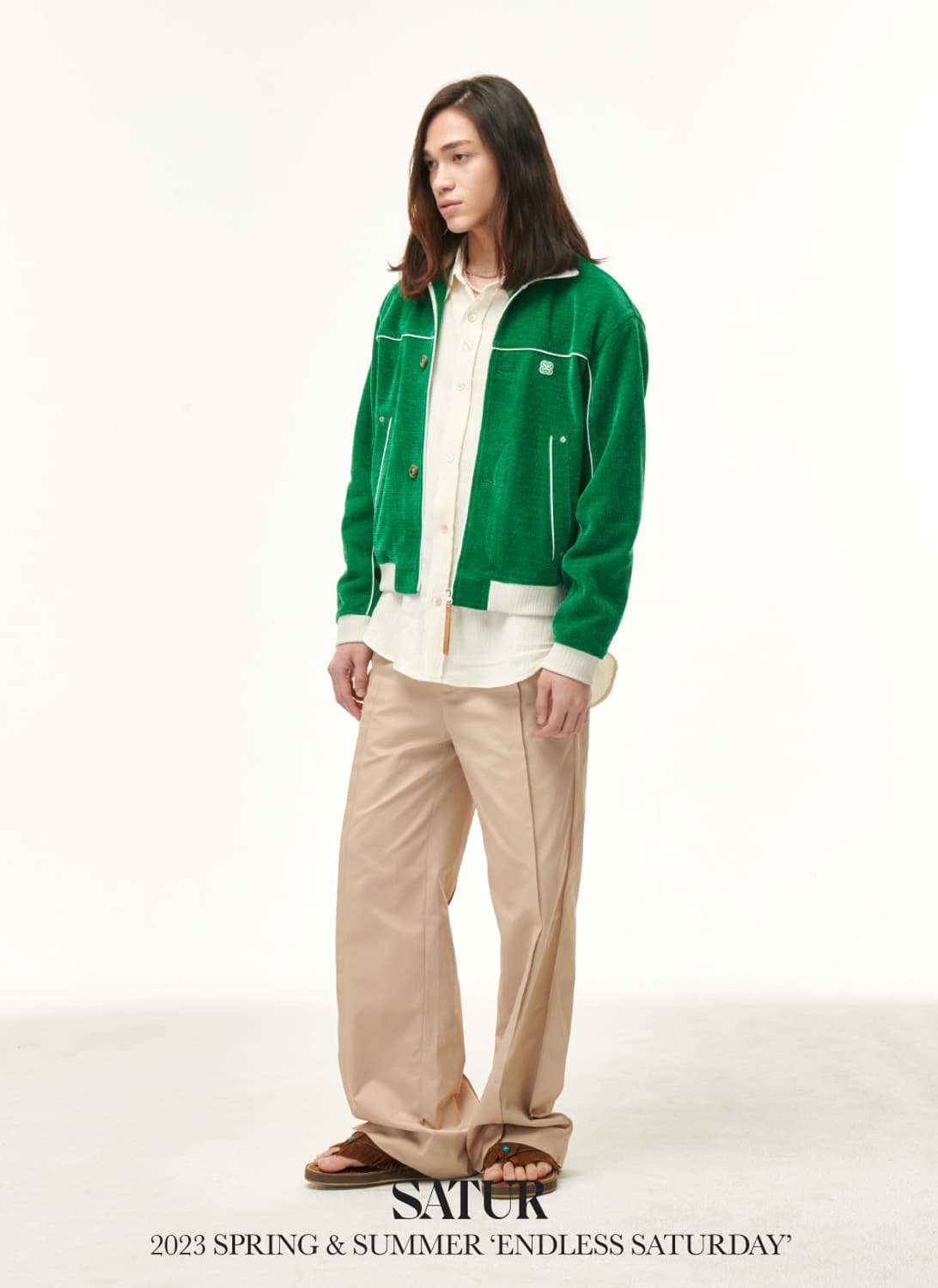 하젠 벨루어 숏 트랙 자켓 펀 그린 XL 상품이미지1