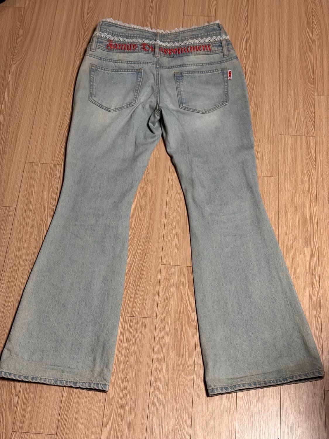 스컬프터 더블 웨이스트 부츠컷 데님 아이스 M 팝니다 상품이미지2