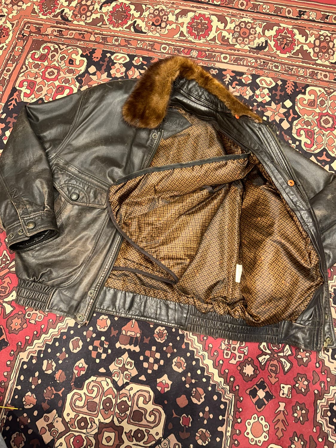 ( L-XL ) 가죽자켓 봄버자켓 레더자켓 빈티지가죽 양가죽 a2가죽 상품이미지7