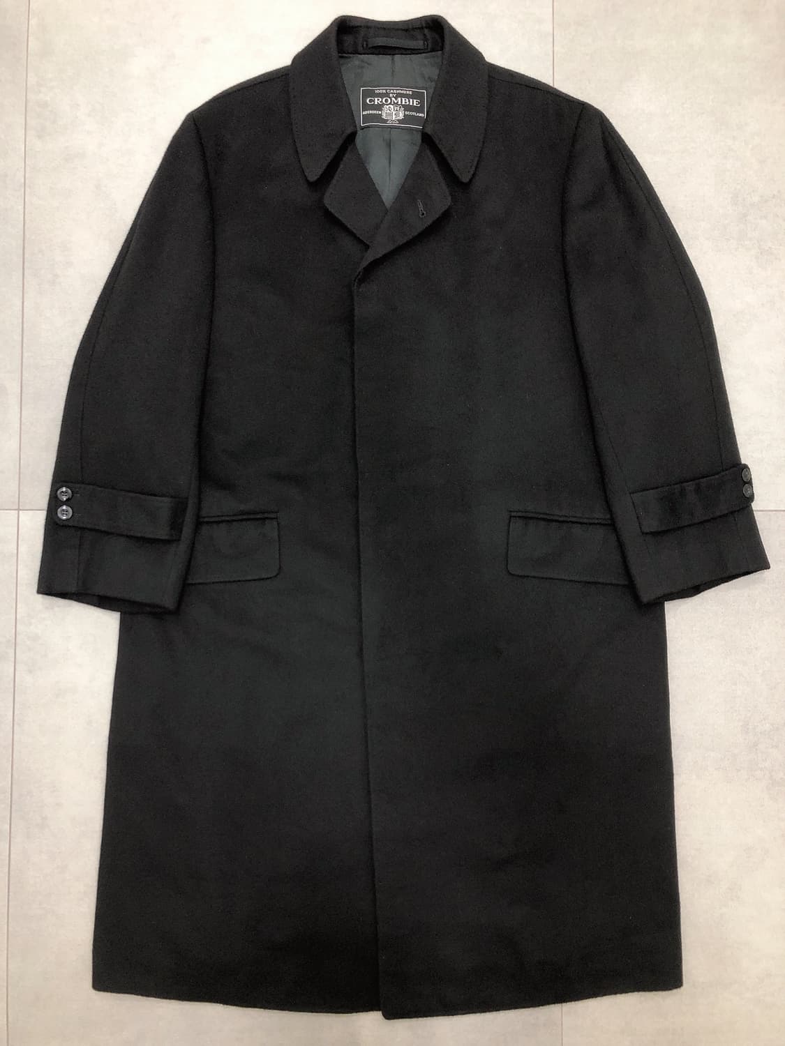 크롬비 crombie 캐시미어100 비스포크 테일러 코트 블랙 상품이미지1