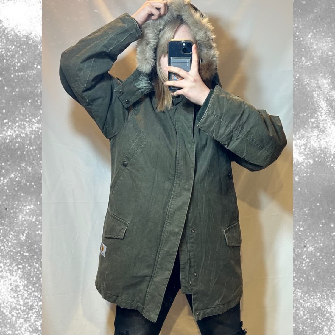 “ carhartt “ khaki long jk 상품이미지3