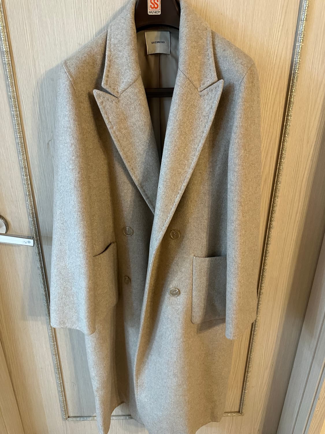 쉬즈미스 스티치 더블 롱 코트 사이즈 66 상품이미지3