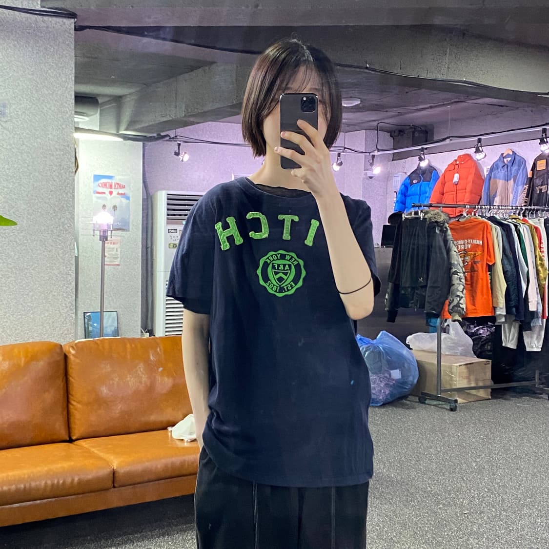 아베크롬비 빅로고 뉴욕 네이비 반팔티 B4310 상품이미지1