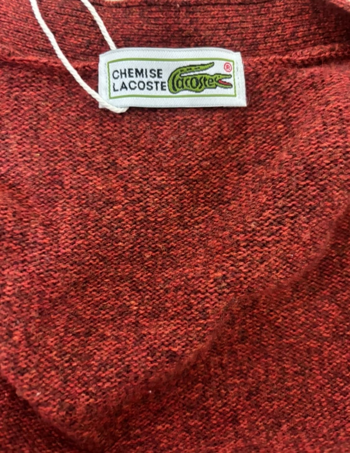 일본 라코스테 버건디 가디건 L 사이즈 상품이미지2
