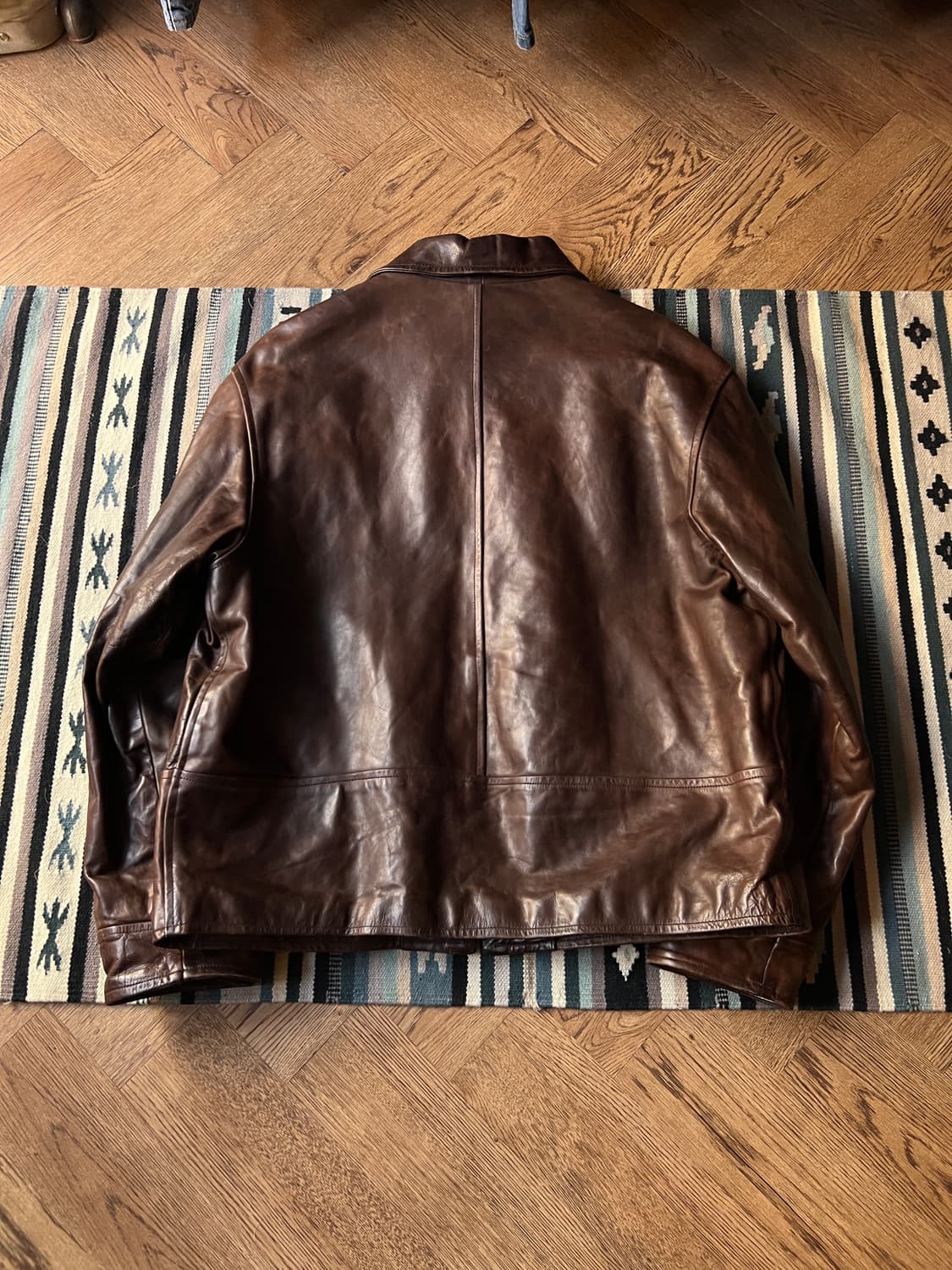 [XL]90's 이태리제 홀스하이드 플라이트 자켓 상품이미지7