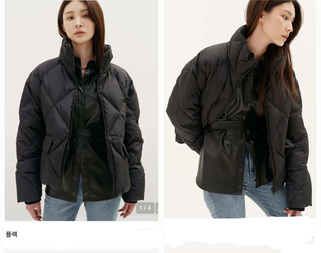 PLAC 21FW 플랙 퀼팅 다운 숏 패딩 / 여 FREE 블랙
 상품이미지1